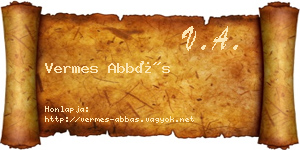 Vermes Abbás névjegykártya
